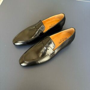Felix Chu Size 11.5 M Mens Black Loafers Leather